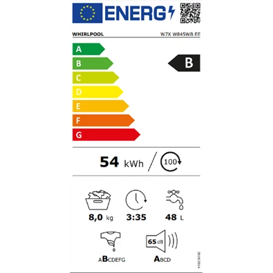 Whirlpool W7X W845WB EE 8 kg elöltöltős mosógép Whirlpool W7X W845WB EE 8 kg elöltöltős mosógép