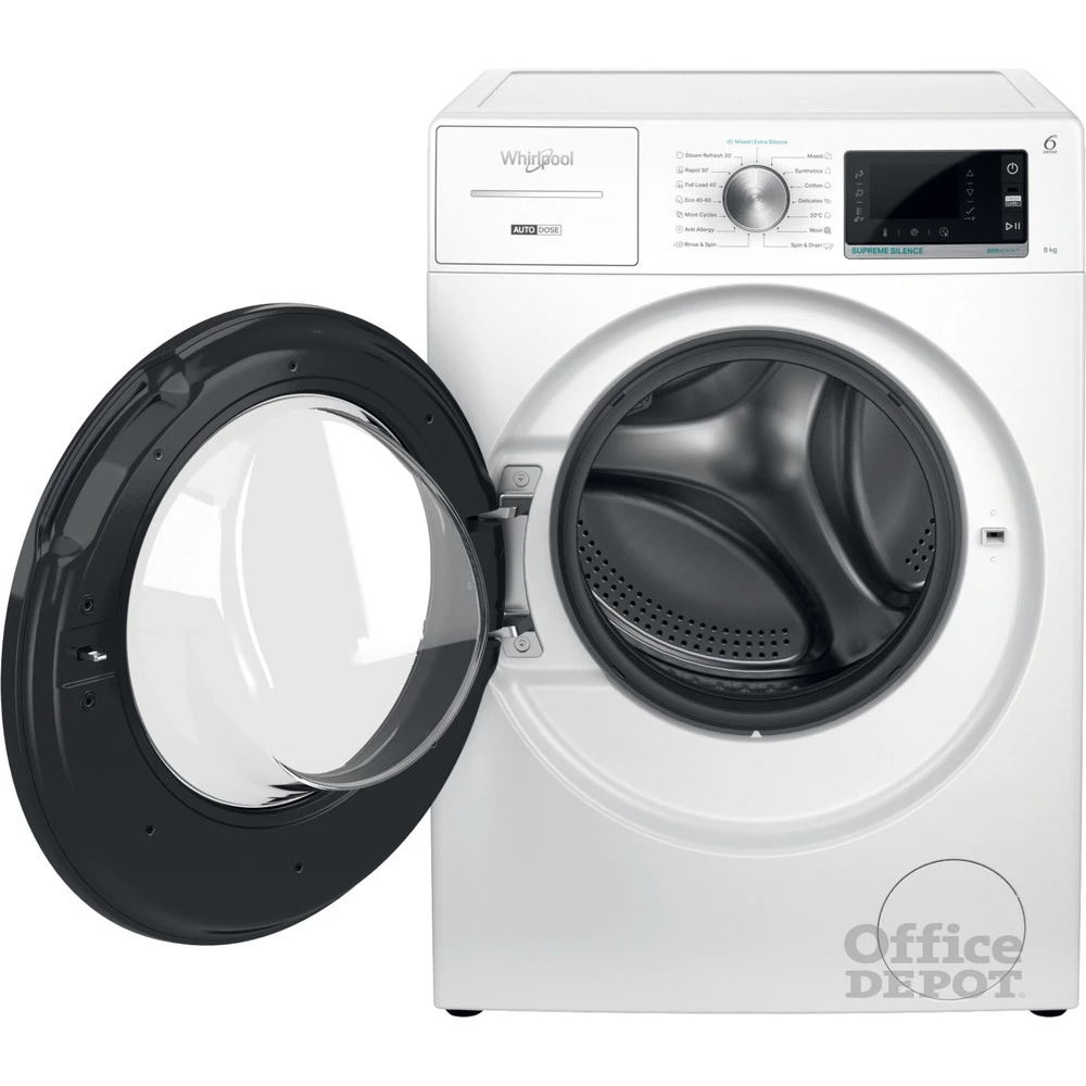 Whirlpool W7X W845WB EE fehér, elöltöltős, max.1400ford., 8 kg, mosógép
