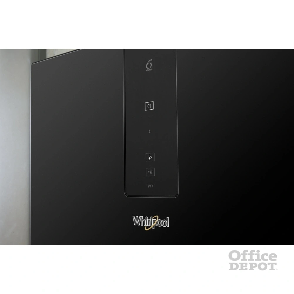 Whirlpool W7 821O K fekete, alulfagyasztós, Hűtő:239L, Fagyasztó:104L, Total No frost hűtőszekrény