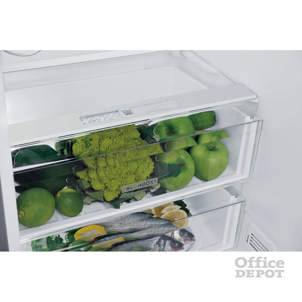 Whirlpool W7 821O K fekete, alulfagyasztós, Hűtő:239L, Fagyasztó:104L, Total No frost hűtőszekrény