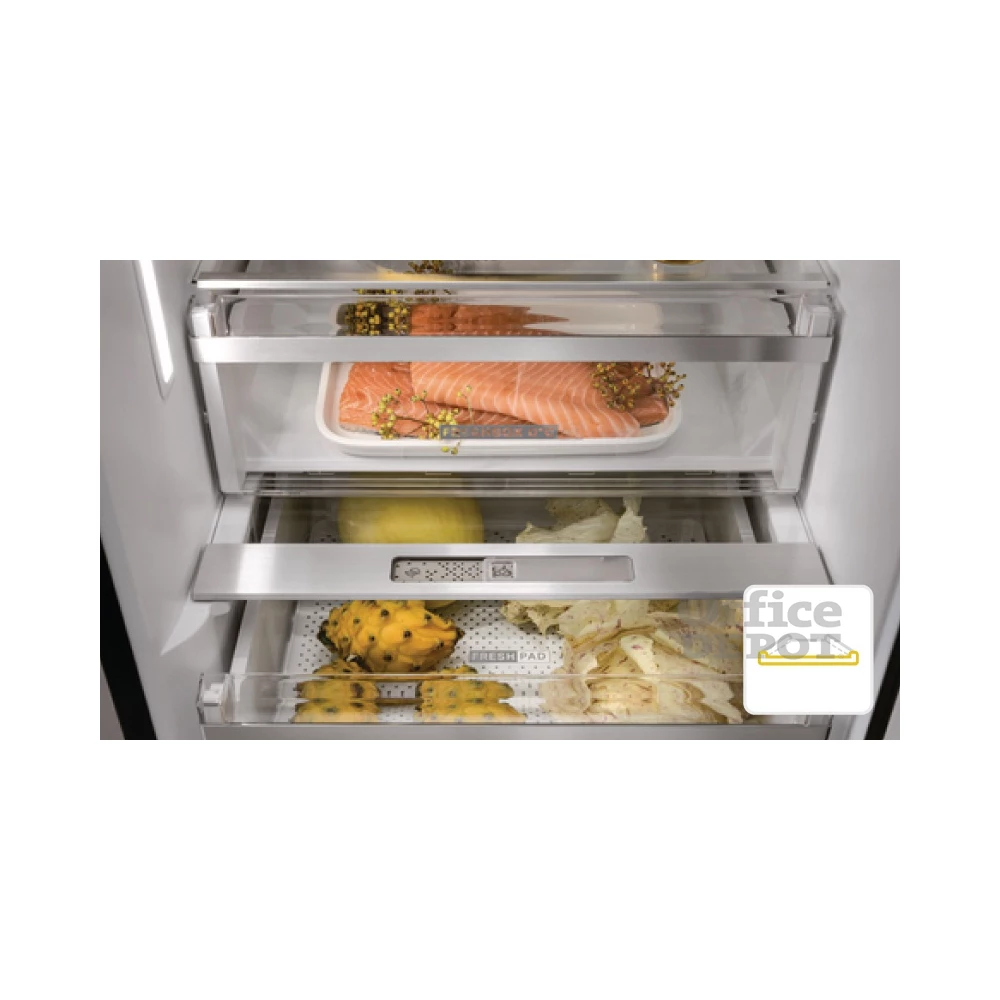 Whirlpool W7 831T OX H inox, alulfagyasztós, Hűtő:239L, Fagyasztó:104L, Total No frost hűtőszekrény