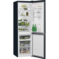 Whirlpool W7 921O K AQUA fekete, alulfagyasztós, Hűtő:264L, Fagyasztó:104L, No frost hűtőszekrény