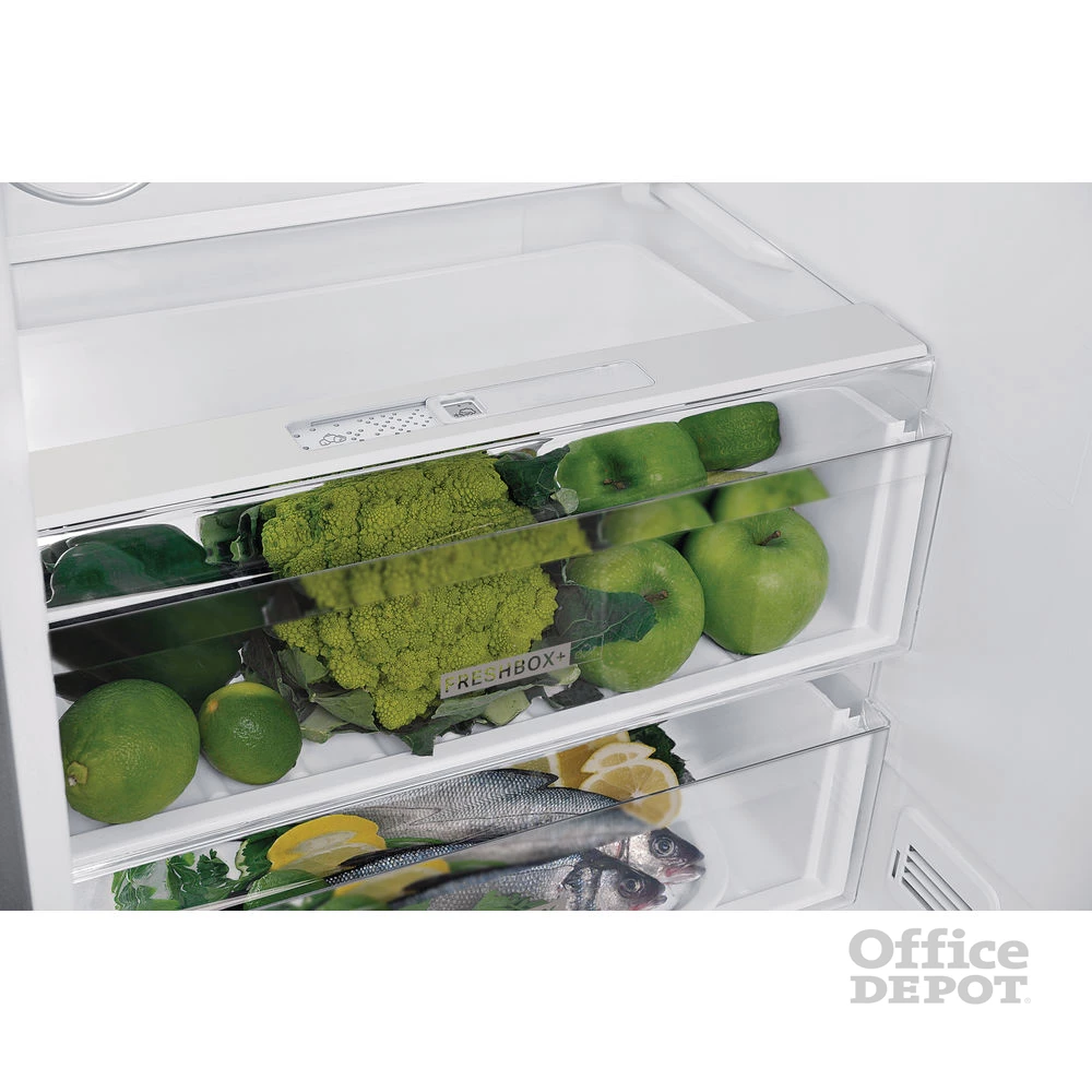 Whirlpool W7 921O K AQUA fekete, alulfagyasztós, Hűtő:264L, Fagyasztó:104L, No frost hűtőszekrény