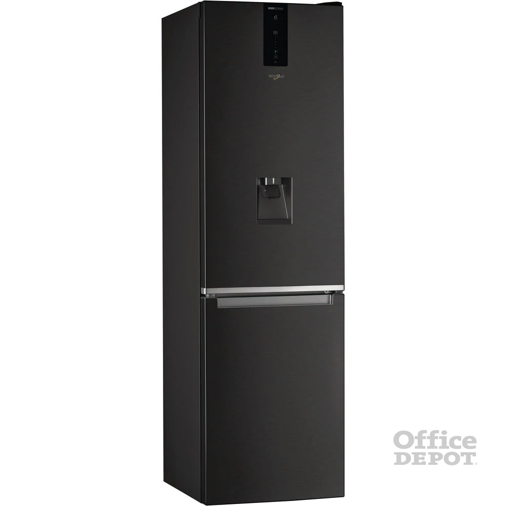Whirlpool W7 921O K AQUA fekete, alulfagyasztós, Hűtő:264L, Fagyasztó:104L, No frost hűtőszekrény