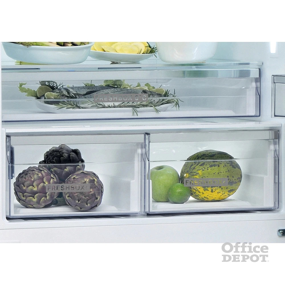 Whirlpool W84BE 72 X 2 inox, alulfagyasztós, Hűtő:407L, Fagyasztó:181L, Dual no frost hűtőszekrény