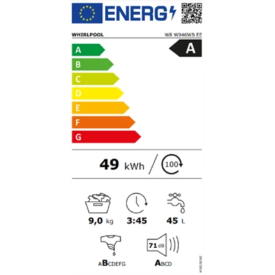 Whirlpool W8 W946WB EE 9 kg elöltöltős mosógép Whirlpool W8 W946WB EE 9 kg elöltöltős mosógép