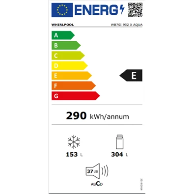 Whirlpool WB70I 952 X AQUA kombinált alulfagyasztós hűtőszekrény Whirlpool WB70I 952 X AQUA kombinált alulfagyasztós hűtőszekrény