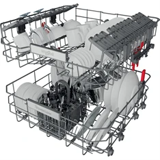Whirlpool WBO 3T333 P 6.5 X programok száma: 11, beépíthető, 14 terítékes mosogatógép 