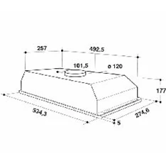 Whirlpool WCT 64 FLY X inox, aláépíthető, álkürtős, méret:53,4 cm, zajszint:54 dB, páraelszívó