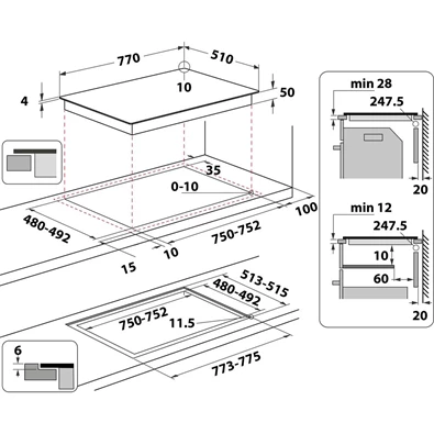 Whirlpool WF S0377 NE/IXL beépíthető indukciós főzőlap Whirlpool WF S0377 NE/IXL beépíthető indukciós főzőlap
