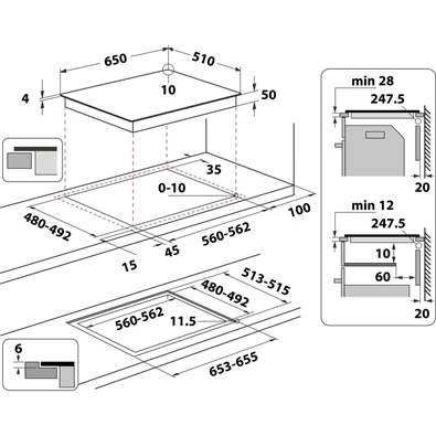 Whirlpool WF S2765 NE/IXL beépíthető indukciós főzőlap Whirlpool WF S2765 NE/IXL beépíthető indukciós főzőlap