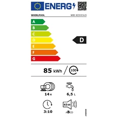Whirlpool WIO 3C33 E 6.5 beépíthető mosogatógép Whirlpool WIO 3C33 E 6.5 beépíthető mosogatógép