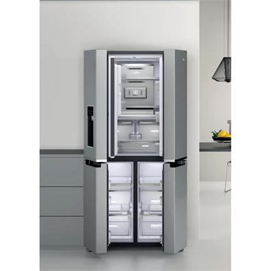 Whirlpool WQ9I MO1L inox, Side-by-Side, Hűtő:355L, Fagyasztó:237L, No frost hűtőszekrény