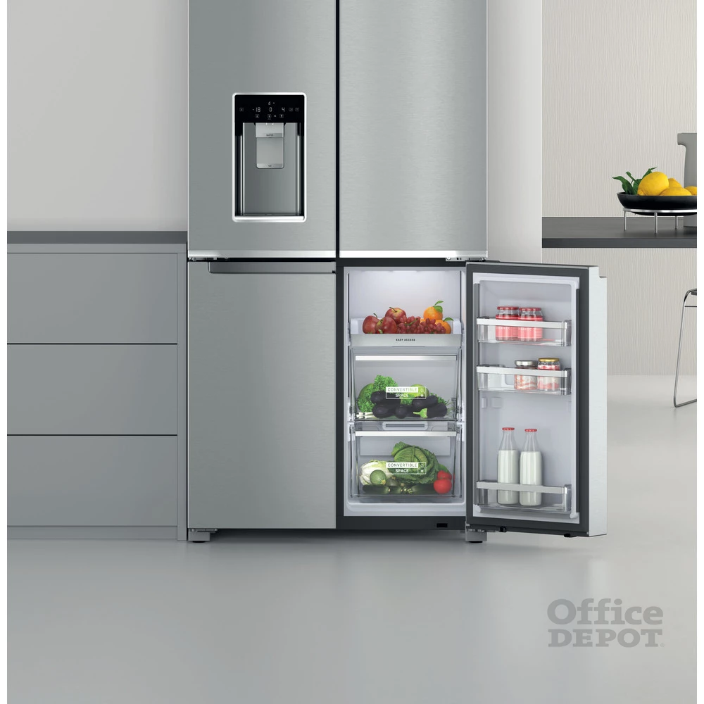 Whirlpool WQ9I MO1L inox, Side-by-Side, Hűtő:355L, Fagyasztó:237L, No frost hűtőszekrény