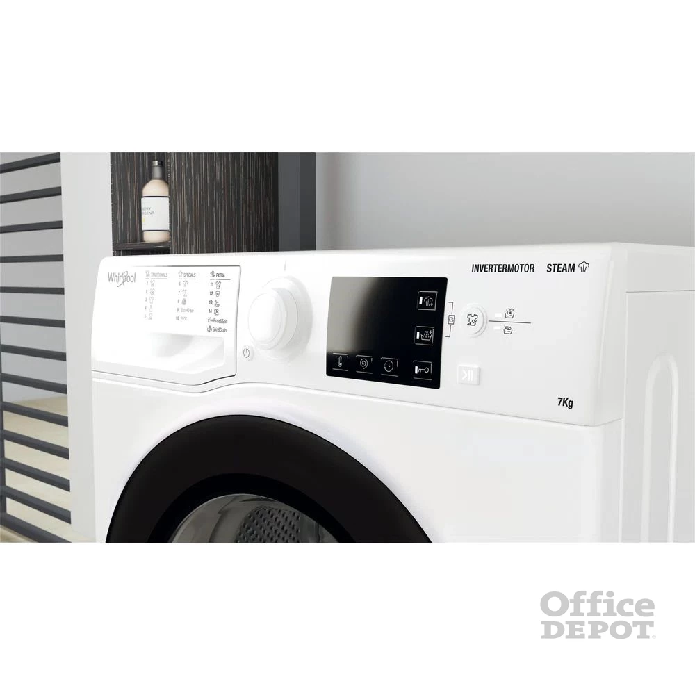 Whirlpool WRSB 7259 WB EU fehér, elöltöltős, keskeny, max.1200ford., 7 kg, mosógép