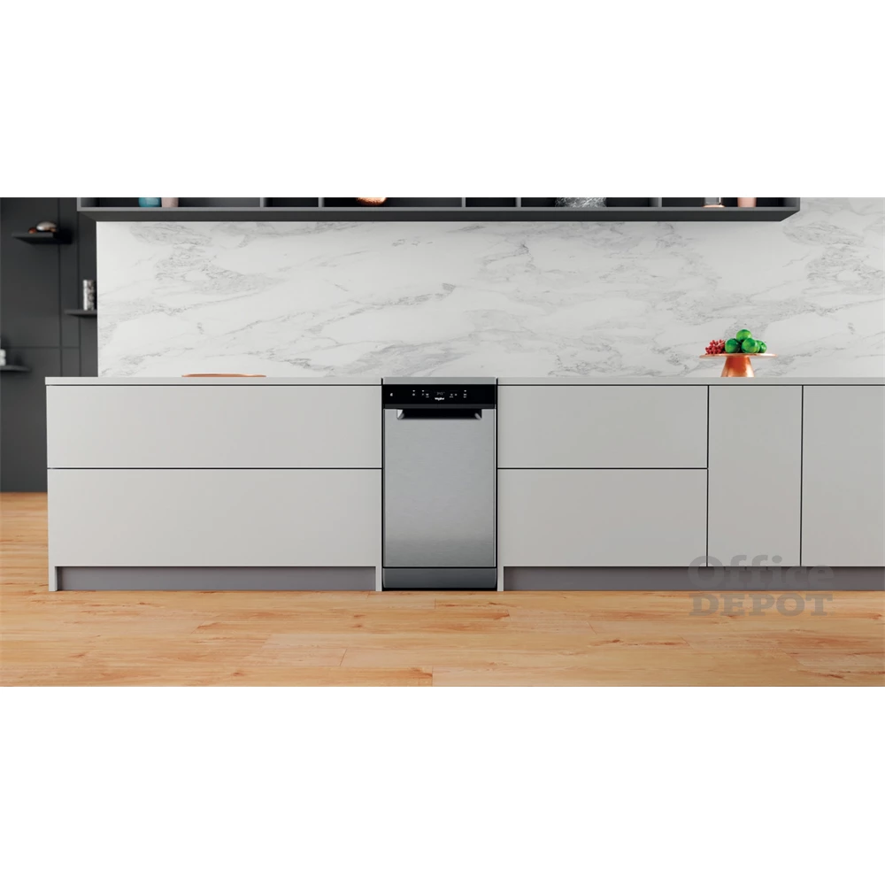 Whirlpool WSFC 3M17 X inox, programok száma: 6, keskeny szabadonálló, 10 terítékes mosogatógép 