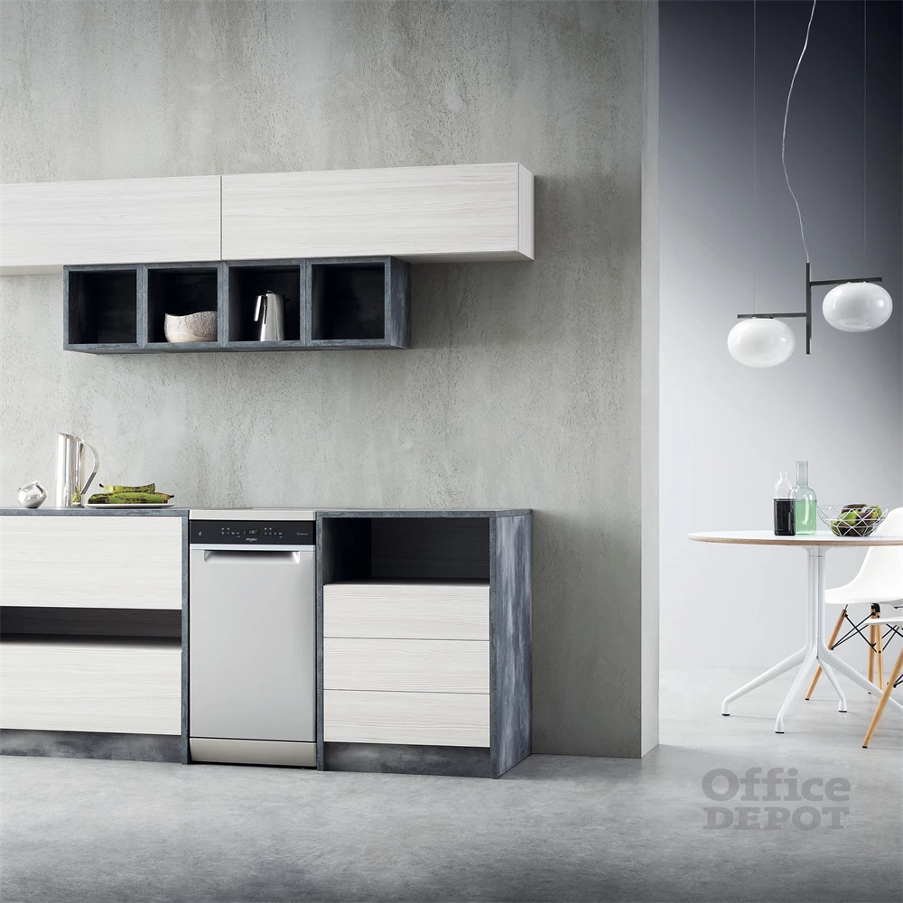 Whirlpool WSFO 3O23 PF X inox, programok száma: 7, keskeny szabadonálló, 10 terítékes mosogatógép 