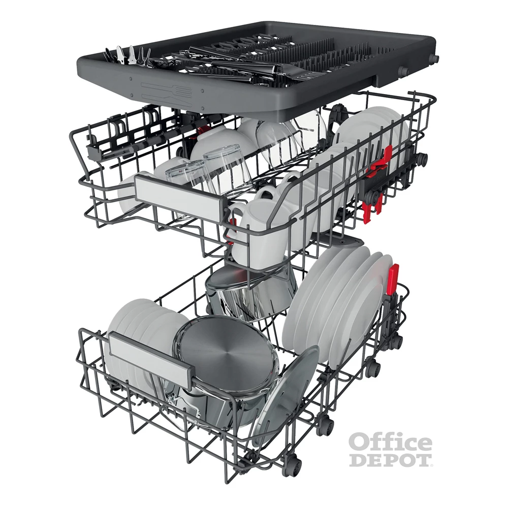 Whirlpool WSFO 3O23 PF X inox, programok száma: 7, keskeny szabadonálló, 10 terítékes mosogatógép 