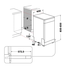 Whirlpool WSFO 3O23 PF X keskeny mosogatógép Whirlpool WSFO 3O23 PF X keskeny mosogatógép