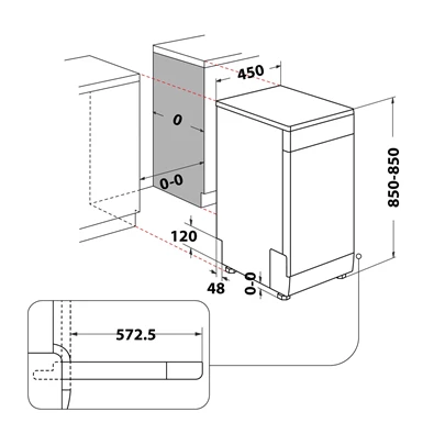 Whirlpool WSFO 3O23 PF X keskeny mosogatógép Whirlpool WSFO 3O23 PF X keskeny mosogatógép