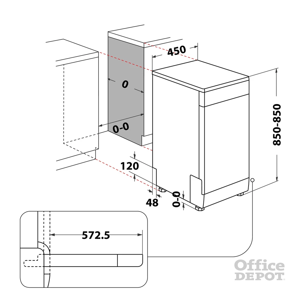 Whirlpool WSFO 3O23 PF X inox, programok száma: 7, keskeny szabadonálló, 10 terítékes mosogatógép 