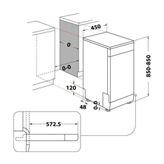 Whirlpool WSFO 3O34 PF keskeny 10 terítékes mosogatógép Whirlpool WSFO 3O34 PF keskeny 10 terítékes mosogatógép