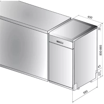 Whirlpool WSFO 3O34 PF keskeny 10 terítékes mosogatógép Whirlpool WSFO 3O34 PF keskeny 10 terítékes mosogatógép