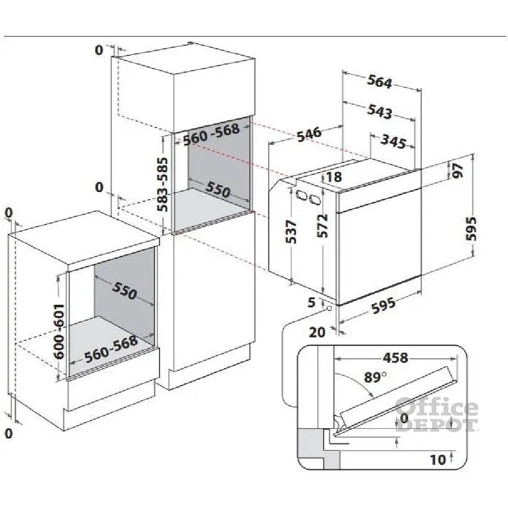 Whirlpool AKZ9 6290 NB fekete, beépíthető, sütőtér: 73L, grill, légkeverés, sütő