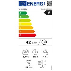 Whirpool TDLR 6261BS EU/N 6 kg felültöltős mosógép Whirpool TDLR 6261BS EU/N 6 kg felültöltős mosógép