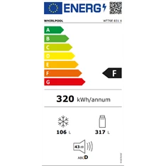Whirlpool WT70E 831 X kombinált felülfagyasztós hűtőszekrény Whirlpool WT70E 831 X kombinált felülfagyasztós hűtőszekrény