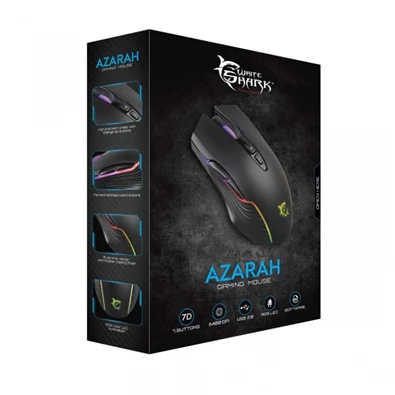 White Shark AZARAH GM-5003 6400dpi fekete gamer egér White Shark AZARAH GM-5003 6400dpi fekete gamer egér
