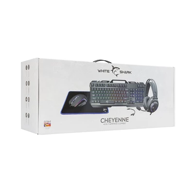White Shark CHEYENNE GC-4103-HU billentyűzet + egér + headset + egérpad gamer szett White Shark CHEYENNE GC-4103-HU billentyűzet + egér + headset + egérpad gamer szett