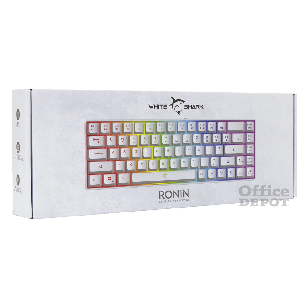 White Shark GK-2201W-HU RONIN-W fehér gamer billentyűzet