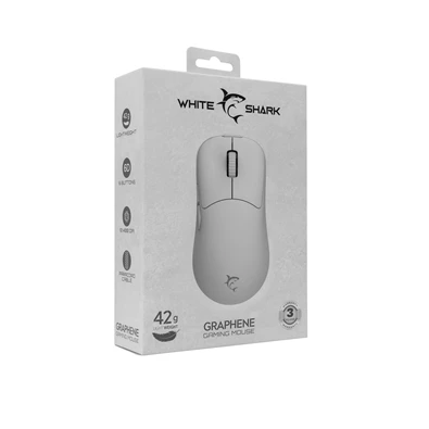 White Shark GRAPHENE WS GM-5014W 6200dpi fehér gamer egér White Shark GRAPHENE WS GM-5014W 6200dpi fehér gamer egér
