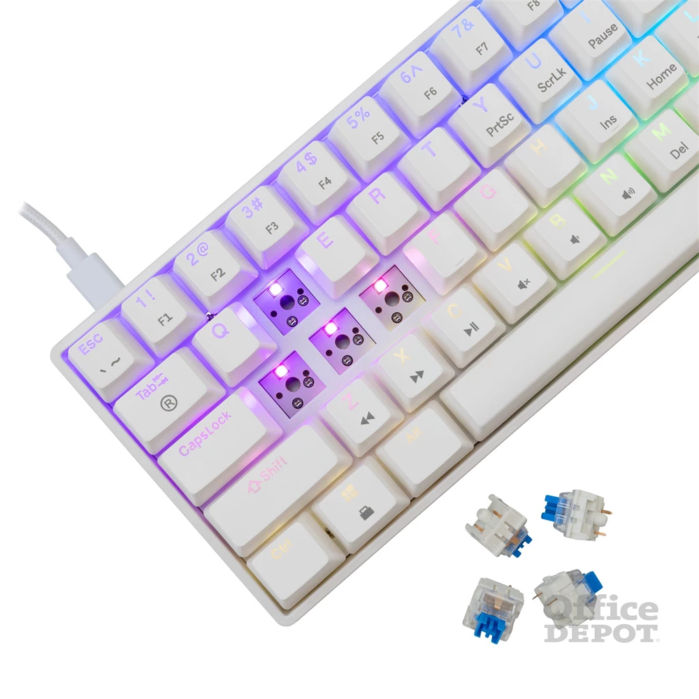 White Shark SHINOBI 2 GK-004223W/BL-HU HUN fehér mechanikus (blue switch) gamer billentyűzet