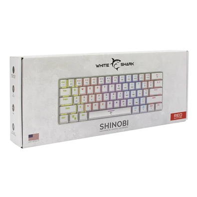 White Shark SHINOBI GK-2022W/R-US fehér mechanikus (red switch) gamer billentyűzet White Shark SHINOBI GK-2022W/R-US fehér mechanikus (red switch) gamer billentyűzet