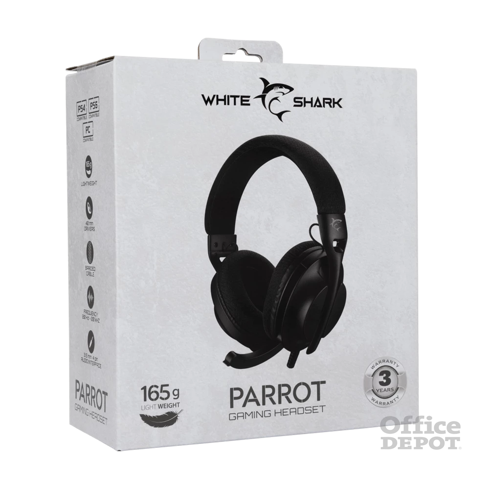 White Shark WS GH-2440B PARROT-B fekete gamer headset
