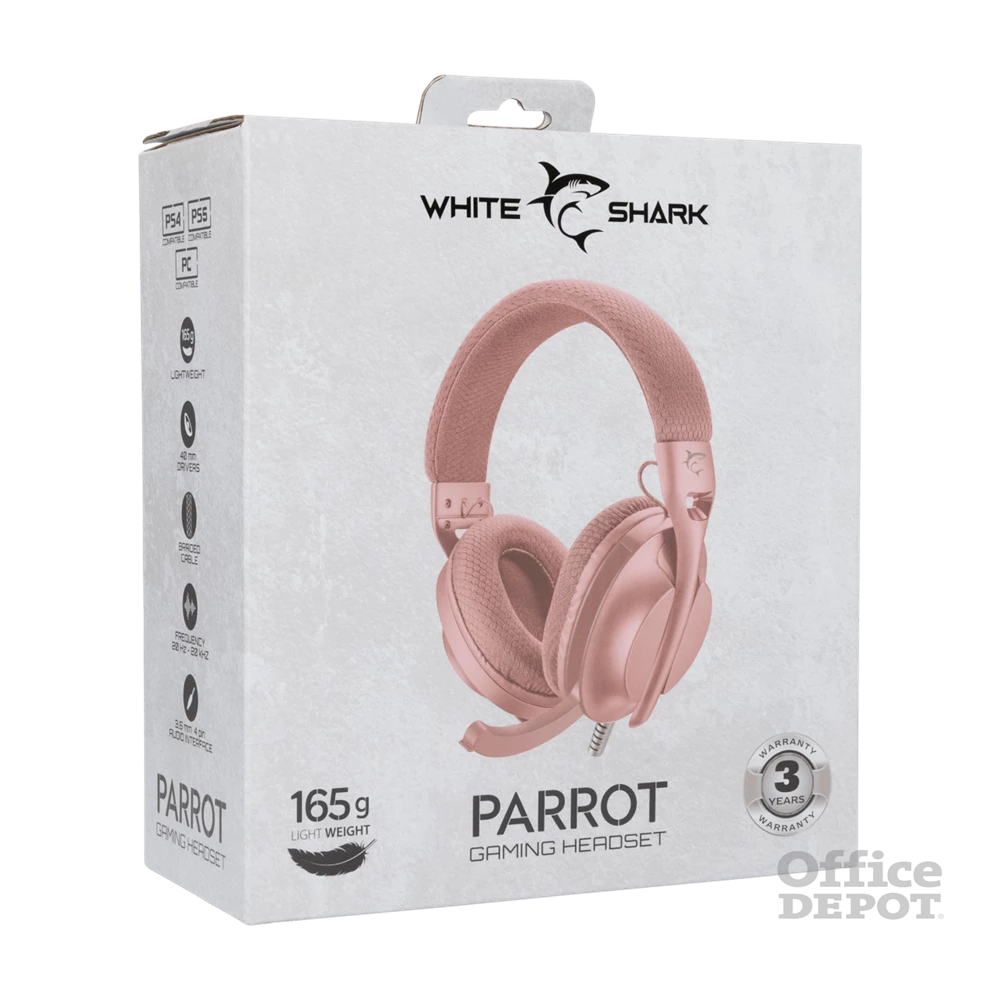 White Shark WS GH-2440P PARROT-P rózsaszín gamer headset