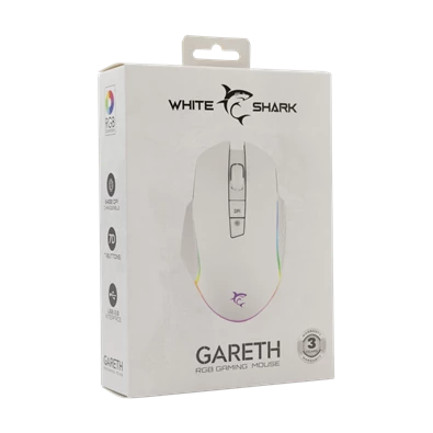 White Shark WS GM-5009W GARETH-W vezetékes fehér gamer egér White Shark WS GM-5009W GARETH-W vezetékes fehér gamer egér