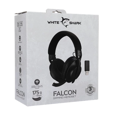 White Shark WS WGH-2441B FALCON-B vezeték nélküli fekete gamer headset White Shark WS WGH-2441B FALCON-B vezeték nélküli fekete gamer headset