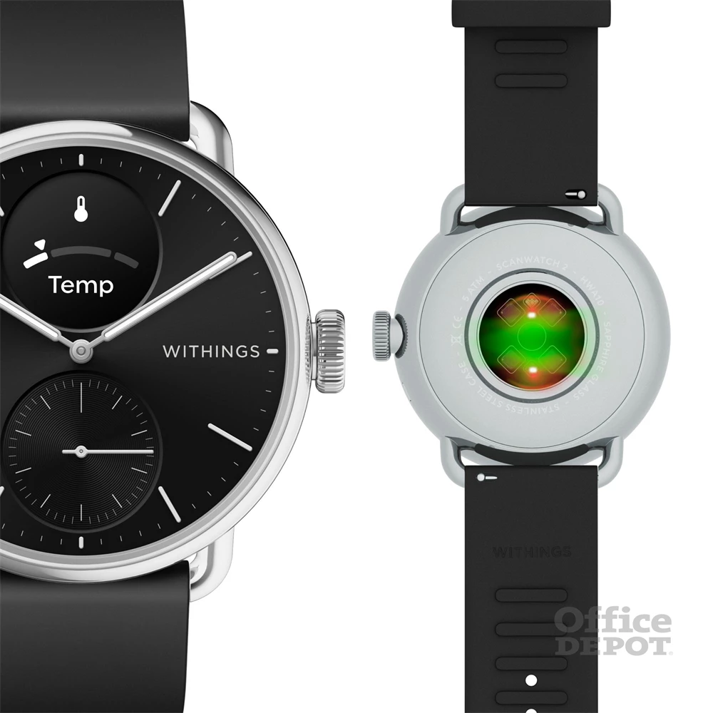 Withings HWA10-model 1 ScanWatch 2 38mm fekete okosóra