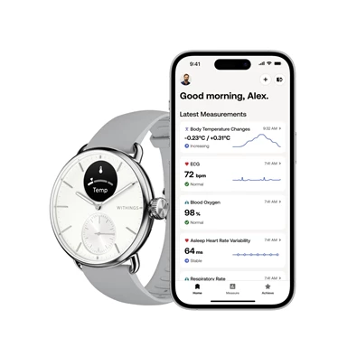 Withings HWA10-model 2 ScanWatch 2 38mm fehér okosóra (Újracsomagolt) Withings HWA10-model 2 ScanWatch 2 38mm fehér okosóra (Újracsomagolt)