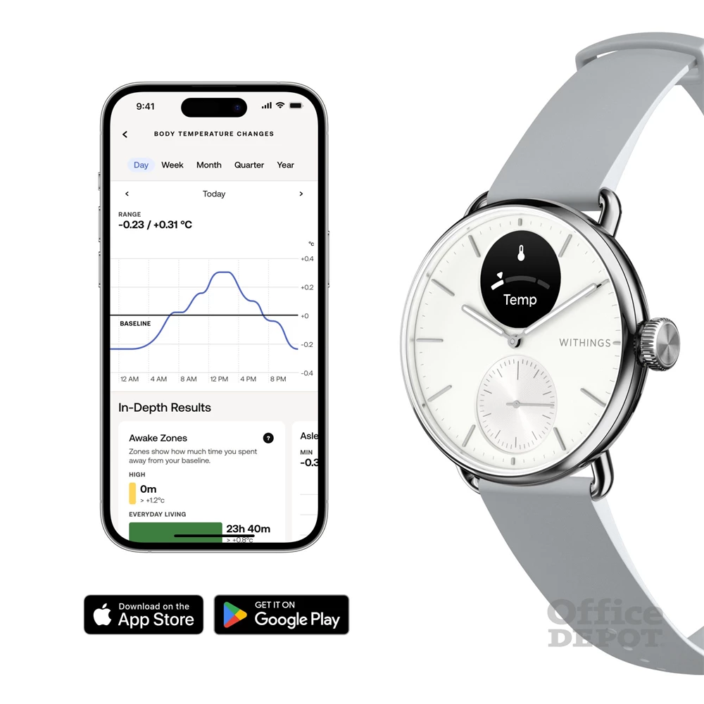 Withings HWA10-model 2 ScanWatch 2 38mm fehér okosóra (Újracsomagolt)