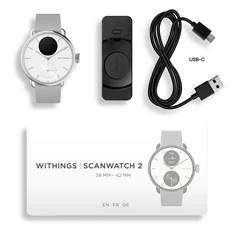 Withings HWA10-model 2 ScanWatch 2 38mm fehér okosóra (Újracsomagolt) Withings HWA10-model 2 ScanWatch 2 38mm fehér okosóra (Újracsomagolt)