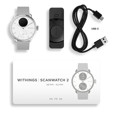 Withings HWA10-model 2 ScanWatch 2 38mm fehér okosóra (Újracsomagolt) Withings HWA10-model 2 ScanWatch 2 38mm fehér okosóra (Újracsomagolt)