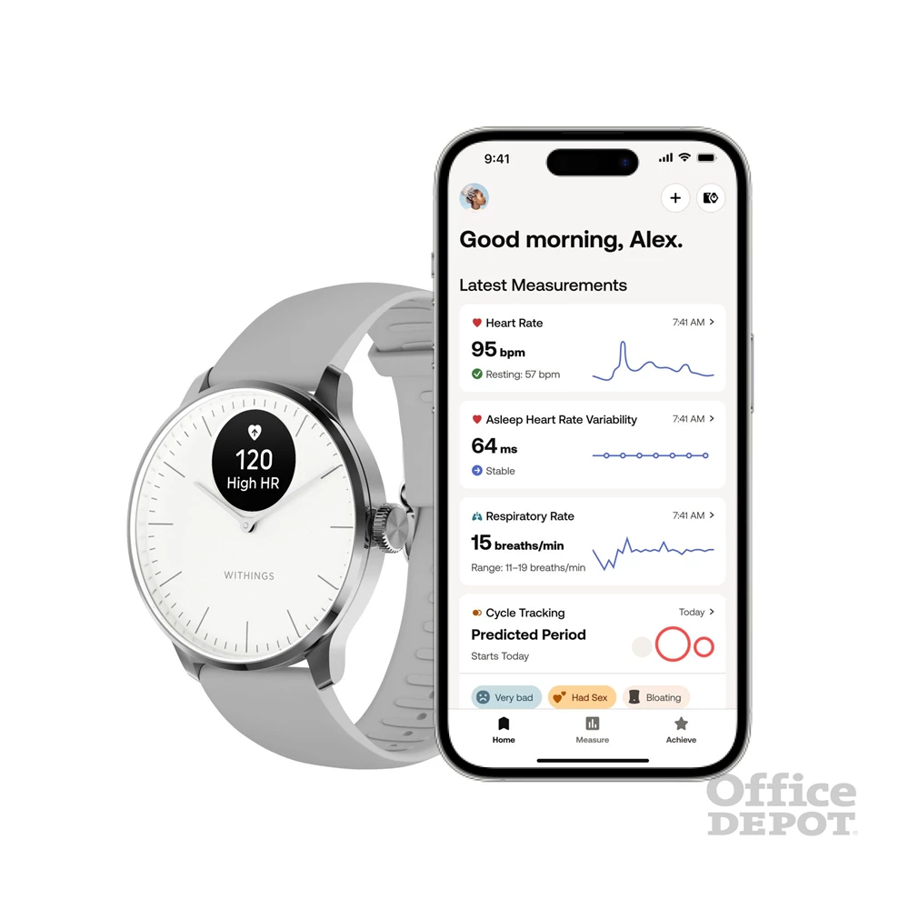 Withings HWA11-model 3 ScanWatch Light 37mm fehér okosóra