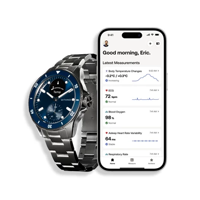 Withings ScanWatch Nova hibrid 42mm kék okosóra Withings ScanWatch Nova hibrid 42mm kék okosóra