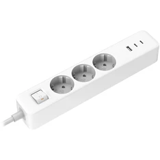 Xiaomi 20W Power Strip (2C1A) EU 1,4m kapcsolós fehér elosztó