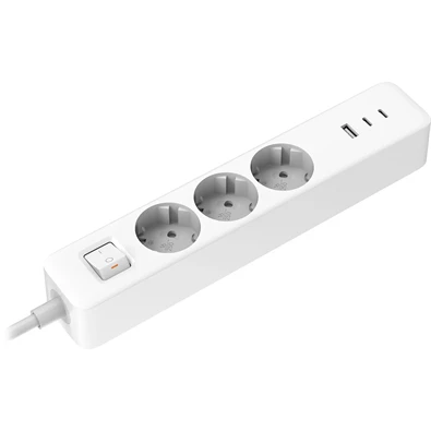 Xiaomi 20W Power Strip (2C1A) EU 1,4m kapcsolós fehér elosztó
