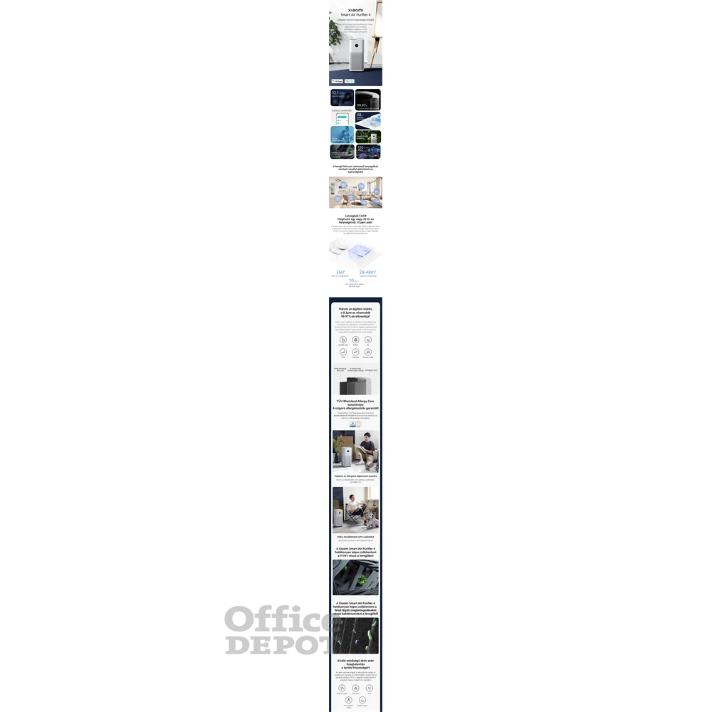 Xiaomi Mi Air Purifier 4 EU okos légtisztító